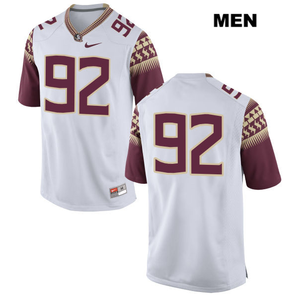 Men's NCAA Nike Florida State Seminoles #92 Cory Durden College No Name White Stitched Authentic Football Jersey FQG3469SB